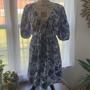 NWT Abercrombie & Fitch cinch front poplin mini dress